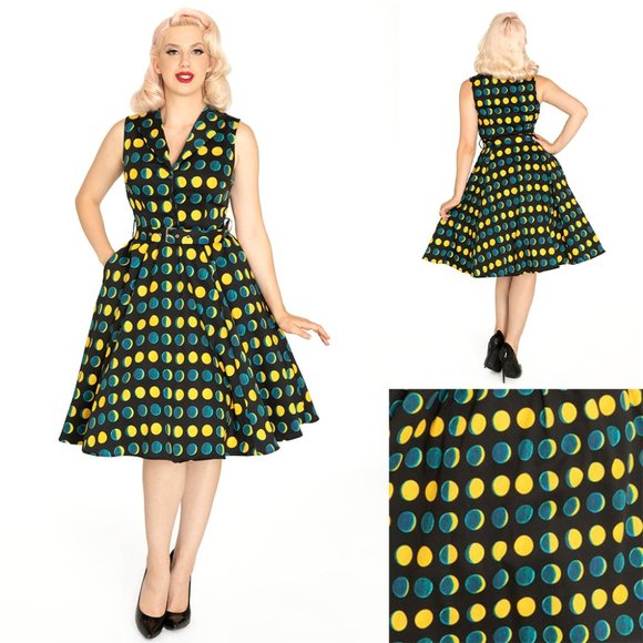 miss lulo Dresses & Skirts - Miss Lulo Juni Golden Moon Phase Swing Dress